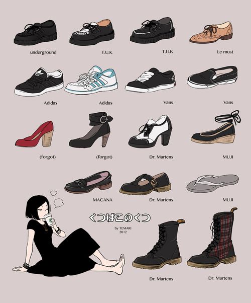 how to draw anime girl shoes